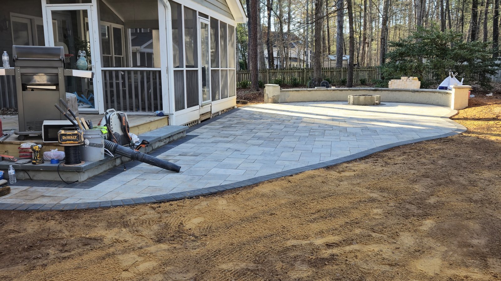 Patios and Retaining Wall